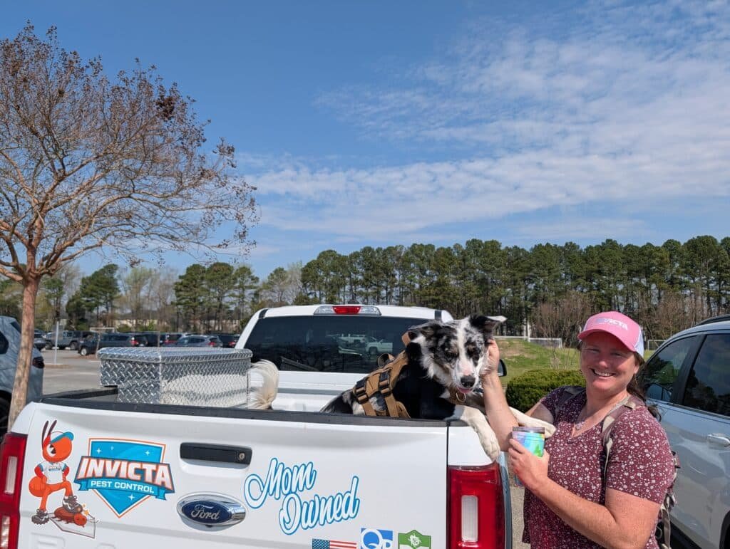 Invicta Pest Control van parked at an Apex, NC home