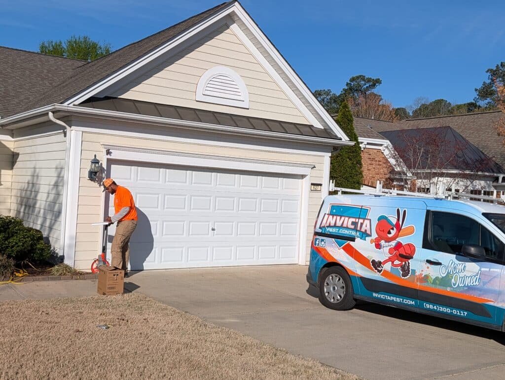 Ant control treatment by Invicta Pest Control technician