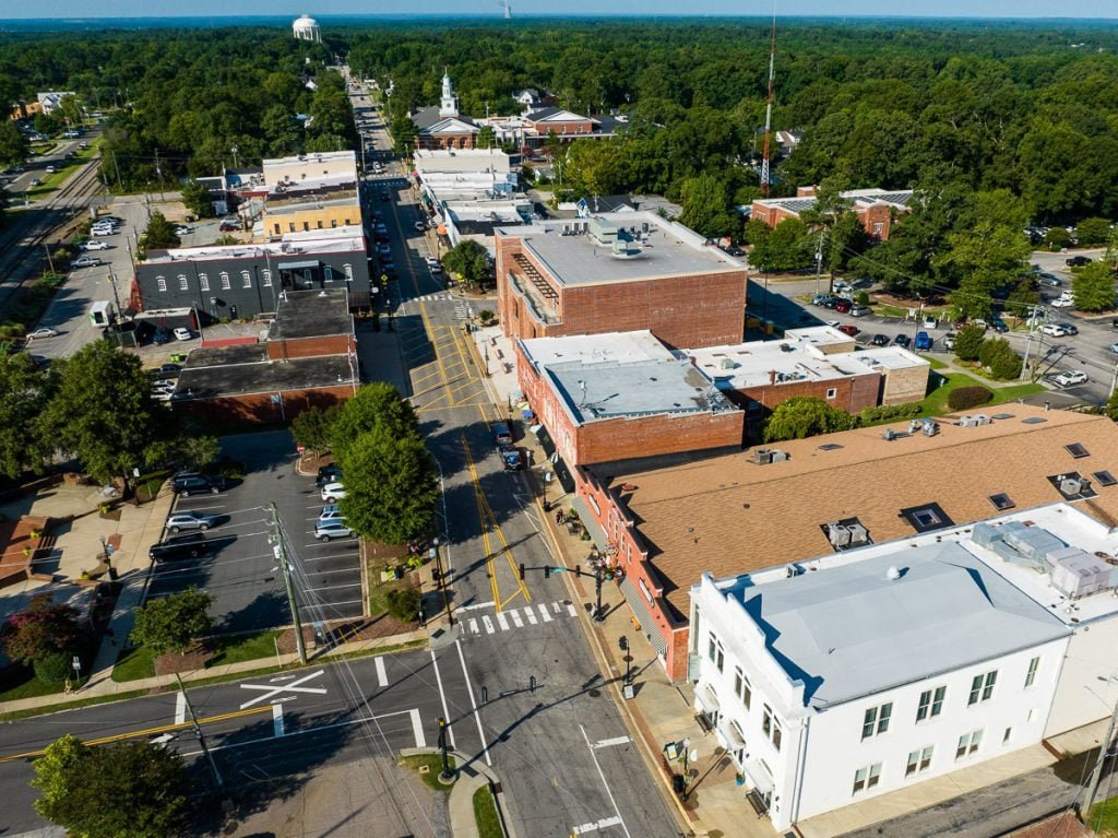 Downtown Apex, NC street view